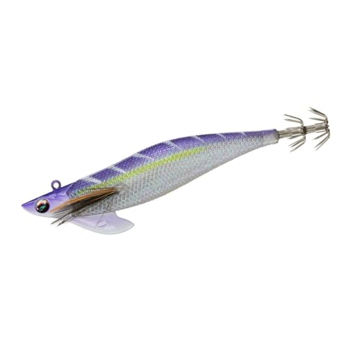 Daiwa Emeraldas Boat II RV Egi Tip Run, No. 3, 0.9 oz (25 g), Luminous- Glow Head/Purple Cedar