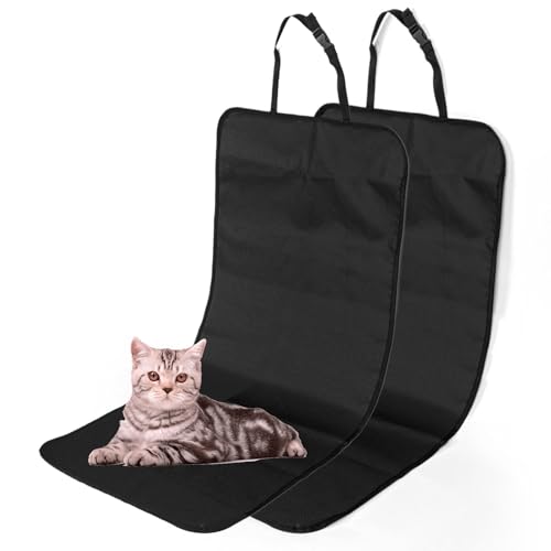 Coprisedile Anteriore per Cani, 2 Pezzi Protezione Auto Cane, Protezione Seggiolino Auto Cane, Resistente ai Graffi, Protezione per Animali, per Automobili, Camion (nero)