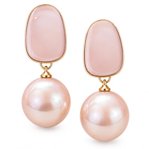Elegant Korean Pearl Drop Earrings for Women | Gold Plated Minima...