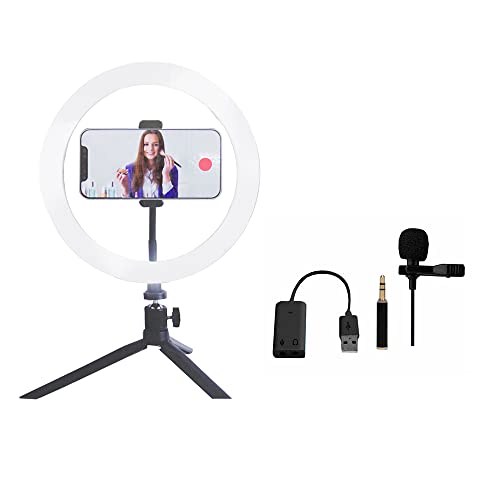 Ring Light 10 polegadas c/ 3 Iluminações, Tripé, Suporte, Controle Remoto e Microfone c/clip para Smartphone 1 31JH0IlR51L