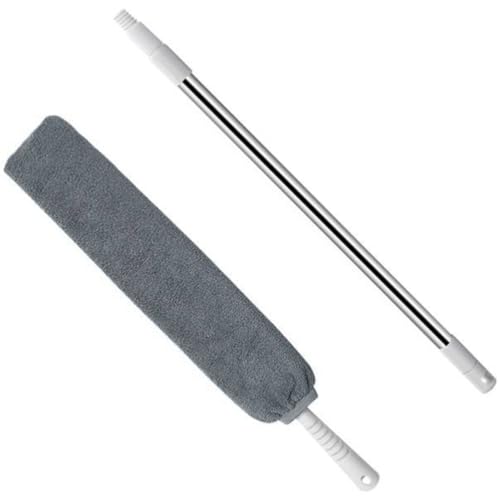 Gogogmee Limpiador de Polvo Flexible y Extensible Plumero de Microfibra para Huecos Mango Retráctil y Paño de Limpieza Herramienta para Limpieza Doméstica en Muebles y Zonas Difíciles