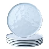 LERATIO Dinner Plates,10.5 inch Ceramic Plates Set of 6,Handmade Porcelain Plates for kitchen with W