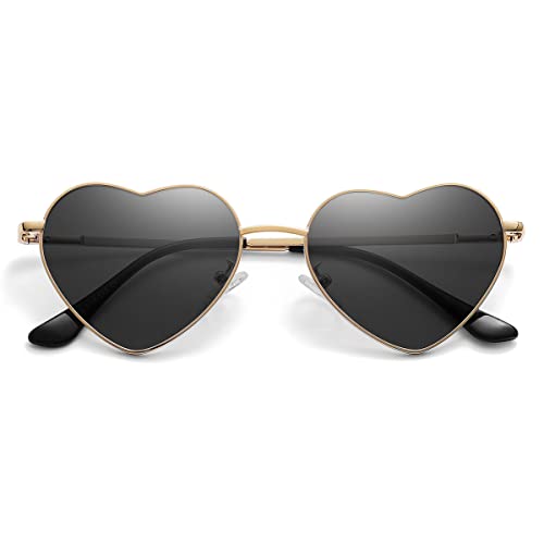 Polarized Heart Sunglasses for Women Cute Heart Shaped Sunglasses,Fashion Lovely Style UV400 Protection Lens3