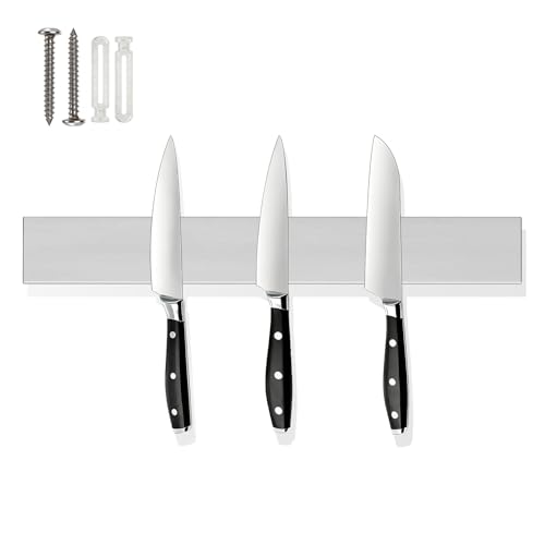 Porte-Couteau Magnétique 30cm en Acier Inoxydable, Aimant Porte, Barre Aimantée pour Couteaux,...