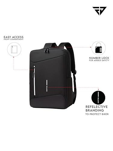 Image of FUR JADEN Anti Theft Number Lock Backpack Bag with 15.6 Inch Laptop Compartment, Organizer Pocket for Men Women Boys Girls (Black)