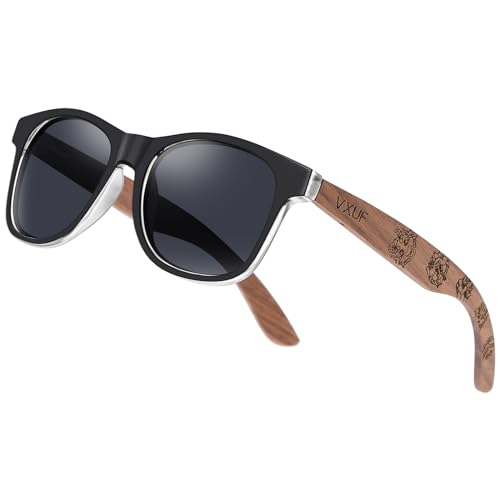 Wooden polycarbonate Sunglasses for men and women polarized light UVA protection wooden foot pattern carved sunglasses