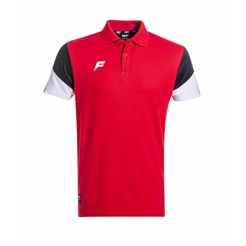 Polo de rugby Chistera rouge-noir Force XV respirant pour entraînement