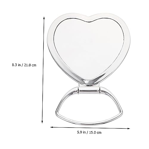 Espejo de maquillaje plegable en forma de corazón miniatura 7
