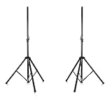 Pyle Lautsprecherständer Paar – Speaker Stand – Boxenständer Höhenverstellbar mit Tasche als Universelles Dreibein Boxen Stativ für Standlautsprecher Paar, Universelles Dual-PA-DJ-Stativ aus Stahl