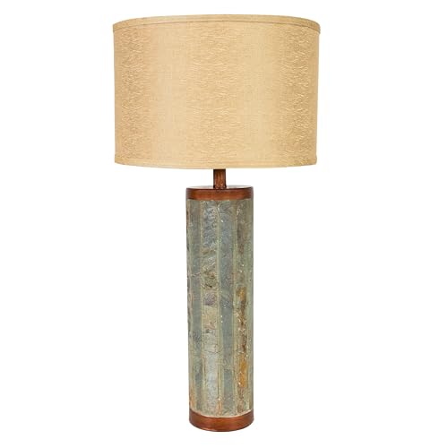 Lámpara de mesa moderna con acentos en cobre 31 pulg
