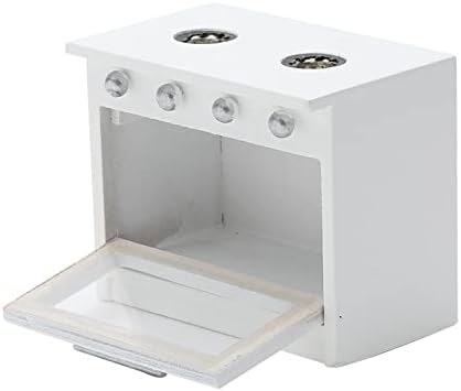 Estufa de casa de muñecas en miniatura Muebles de madera Modelo Horno Escala 1:12 Accesorio de cocina Gabinete de cocina Paisaje Cocina
