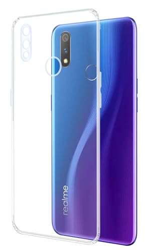Image of COVERBLACK Rubber Silicone Back Cover for Realme 3 - Transparent