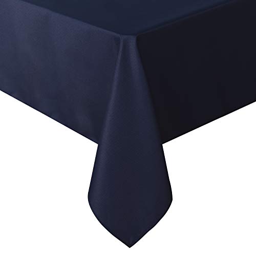 Image of sancua Rectangle Tablecloth - 54 x 78 Inch - Stain and Wrinkle Resistant Washable Polyester Table Cloth, Decorative Fabric Table Cover for Dining Tables, Buffet Parties and Camping, Navy