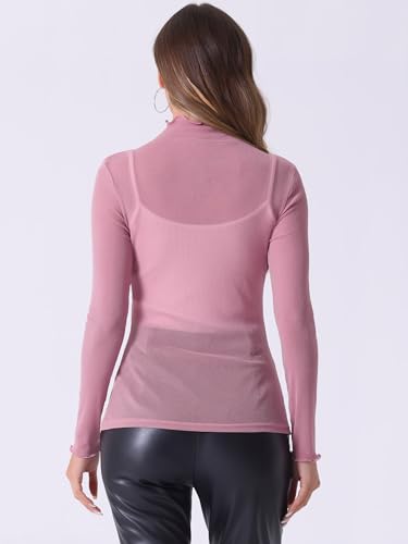 Haut de fête en maille transparente brillante chic pour soirée - 4
