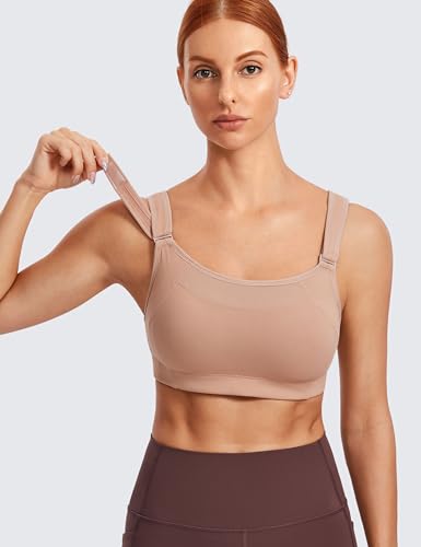 Image of SYROKAN Front Adjustable Sports Bras for Women High Impact | Front Velcro Straps, Wirefree, Double layer Cups, U Back, No Bounce, Running Bra