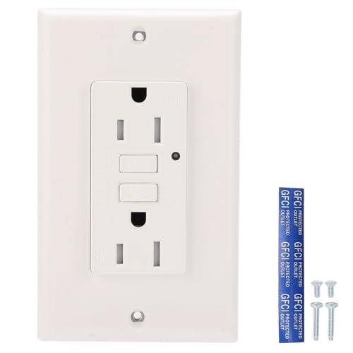Switch Socket, Wall Switch Smart Leakage Detection US Standard Ground Fault Protection Outlet On Off Toggle Power Switch Outlet Wall Plug for Home AC125V