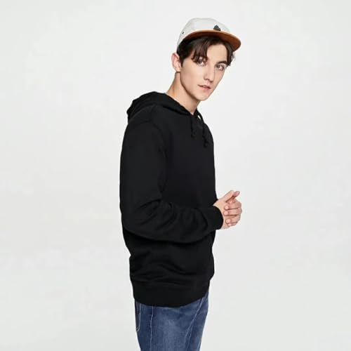 Men's Solid Color Sweatshirt Long Sleeve Pullover Hooded Sweatshirts for Men Soft & Warm Cotton Blend Casual Hoodies3