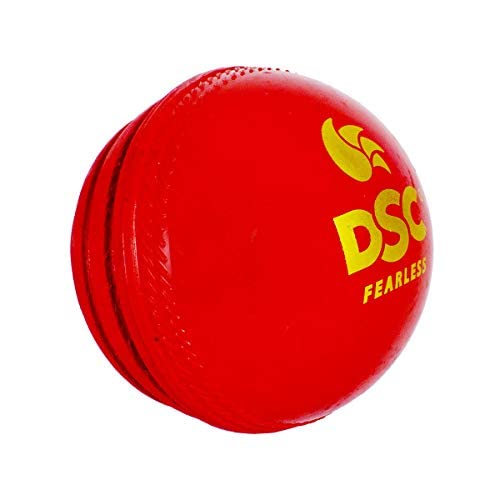 DSC Synthetic Wobble Leather Cricket Ball (Red)| Water Proofed Leather Ball | Suitable for Practice Game | Tournament Game Cork