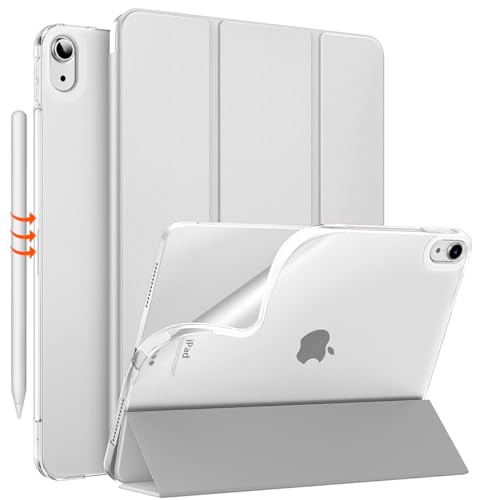 MoKo Coque pour iPad Air 6e Génération 11 Pouces(M2) 2024, iPad Air 5e/4e Gén 10,9" 2022/2020, Coque Arrière Translucide Givrée TPU pour iPad Air 6/5/4 Gén, Étui pour iPad Air, Argent