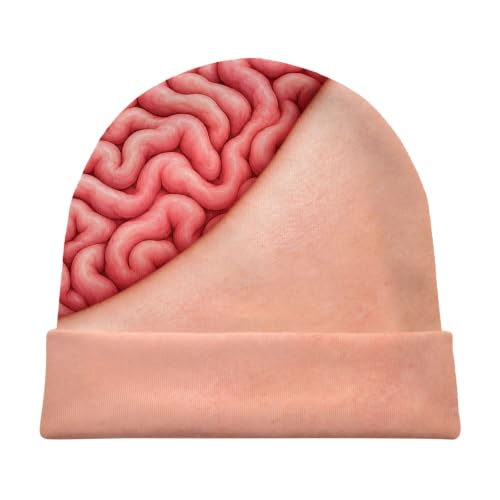Funny Bald Head Hat Novelty Beanie Cap with Realistic Hair for Men - image 4