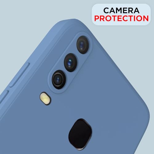 Image of Outlouders Back Cover for Vivo Y12 / Vivo Y15 / Y17 / Vivo U10 | Camera Protection | Durable Soft Matte Silicone Bumper Case (Aqua Blue)