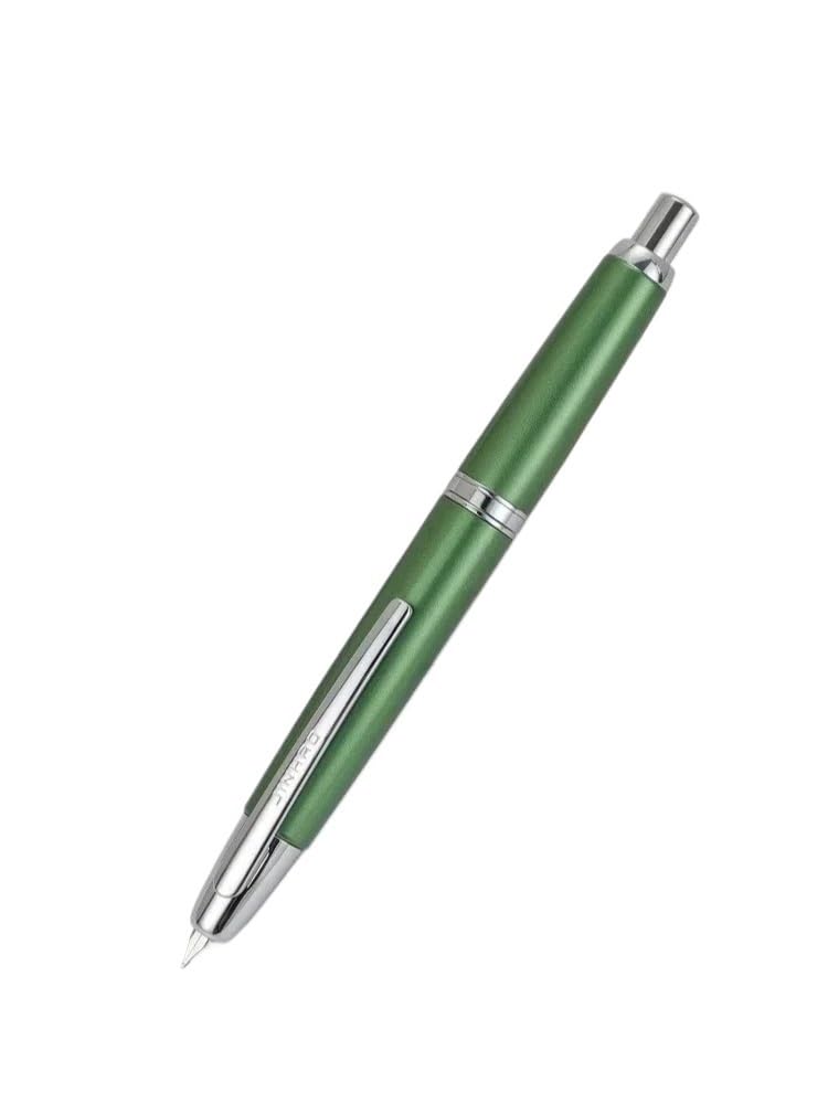Penna stilografica a 10 presse, retrattile, pennino EF/F, in metallo, con clip, per scrittura e inchiostro, convertitore, articoli per la scuola, cancelleria PK A1 A2 (cioccolato, EF)