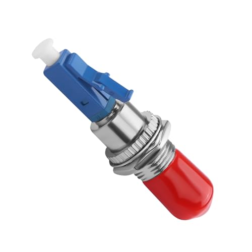 QIANRENON - QIANRENON LC to ST Hybrid Fiber Simplex Adapter Coupler SM 9/125μm LC/UPC Male to ST/UPC Female Fiber Optic Interface Connector for Patch Cord Pigtail Optical Power Meter Red Light Pen FTTH