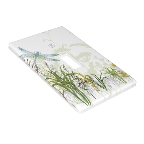 Ohzollan 1GANGTOGGLE-320 Wild Flower Dragonfly 1 Gang Toggle Light Switch Cover Plates Decorative Electric Outlet Covers Decorator Wall Switch Plate Receptacle Plug Covers 4.5 * 2.76 Inches thumb #2