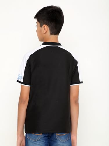Image of TotzTouch Boys Premium Polo Collar Tshirt Combo with Zipper Closure Color White & Black Age 6 Years to 15 Years