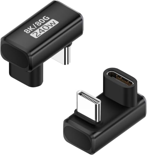Image of Tobo PD240W USB4.0 C Fast Charging U Shaped Connector 80Gbps USB Type C Male to Female 180Angle Data Adapter USB C Full Featured U Angle Converter, 8K UHD, for Smartphone Tablet Steam Deck,