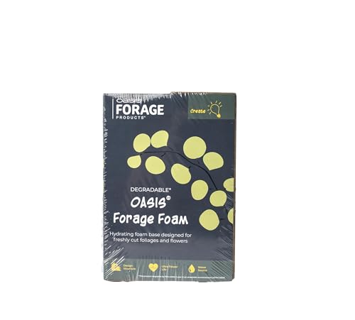 Oasis Forage Floral Foam | Securely Holds Stems in Place | Degradable | Superior Hydration for Freshly Foraged Botanicals | Dark Brown | Pack of 4 Bricks