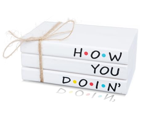 RUKEJUNE Friends TV Show Merchandise Sign for Home Tiered Tray Decor, Mini Decorative Wood Book...