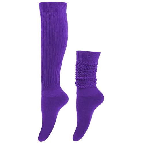 Image of DOOVID Slouch Knee High Cotton Long Scrunch Boot Socks for Women
