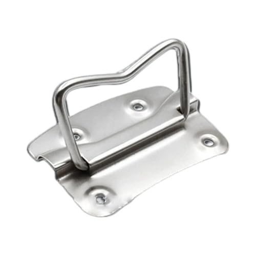 OUMIFAND Anneau en acier inoxydable - Poignée rabattable - Surface en fer - Poignées robustes pour porte et poitrine - 1 pièce (acier inoxydable 304)