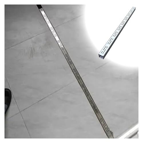 304 Stainless Steel Slim Channel Drain Kit for Pool/Deck/Kitchen/Shop Floor/Garden/Driveways Removable Grate Narrow Mini French Drain 1.5m/4.9ft WxH 3.5x3cm/1 2/5x 1 1/5in