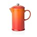 Le Creuset Caffettiera Francese con Pressa in Acciaio inox, 800 ml, Gres, Arancio