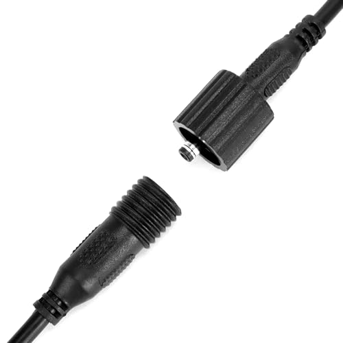 QWORK 4 Pack 4m 22AWG Black IP65 Waterproof Male to Female Garden Light Extension Cables for Path & Landscape Lighting - Image 4