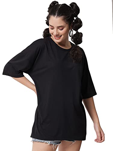 Image of KOTTY Women's Oversized T-Shirts | Cotton Blend||Stylish Prints & Solids||Long Length||Loose fit
