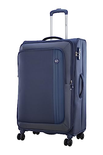 Image of VIP Unicorn Nxt 8W Str 80 Cm | Check-in Polyester Soft Sided 8 Wheels Spinner Trolleys (Blue, Large)
