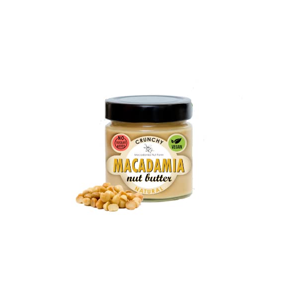 Macadamia Nut Farm - Nut Butter Crunchy Original Salted, Vegan, Gluten-Free, Non-GMO, Keto Friendly - 180g