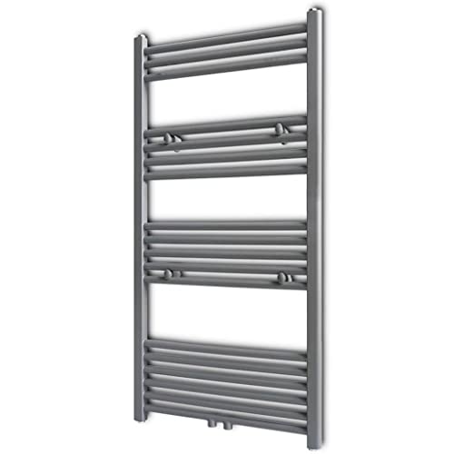 BOWEKAM Home & Garden-Grey - Toallero de calefacción central para baño, radiador, recto, 600 x 1160 mm, elección de muebles