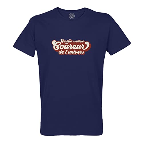 T-shirt homme col rond coton bio anti-frottement meilleur coureur univers