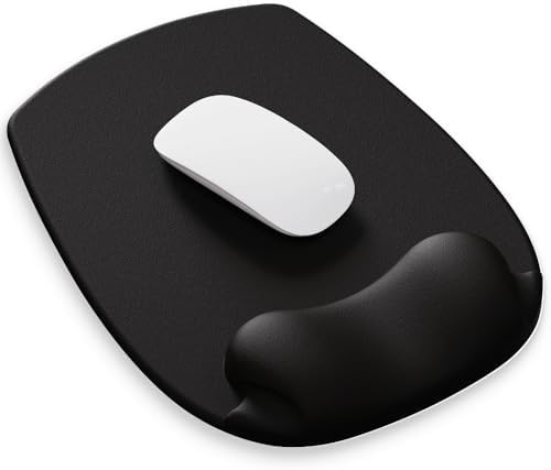 ErgoFlow Gel Wrist Rest Mouse Pad - Ergonomic Cushion for Desk, Cute Aesthetic Computer Decor for Women; Small Mousepad Mat & Laptop Pads - Office, Home Support & Ergo Accessories Supplies (00black) - art Series