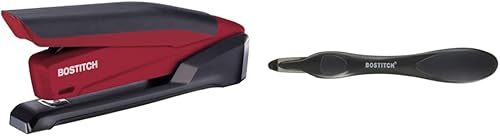 Bostitch inPower - Engrapadora de escritorio con resorte, tecnología de grapado fácil, rojo y Bostitch Office profesional magnético removedor de