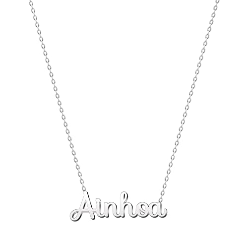 cotigo Collar Nombre Acero-Incluye Tarjeta con Significado Hermoso-Colgante Nombre Plateado o...