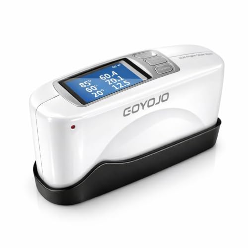 Image of GOYOJO Three Angles Gloss Meter 20º 60º 85º Precision Glossmeters with Calibration Board, for Measure Stone, Paint, Ink, Marble, Floors, USB Interface Storage High End QC Software 5000 Data 0-200Gu