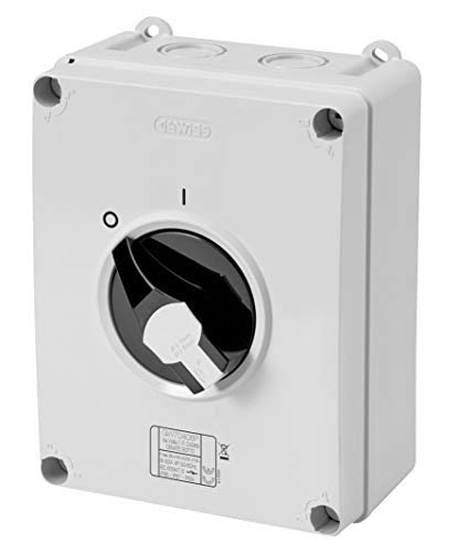 Sectionneur rotatif boîtier isolant Gewiss GW70408P interrupteur de commande 63 A 4P - 2