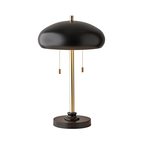 Lámpara de mesa negra y latón antiguo 23 pulgadas