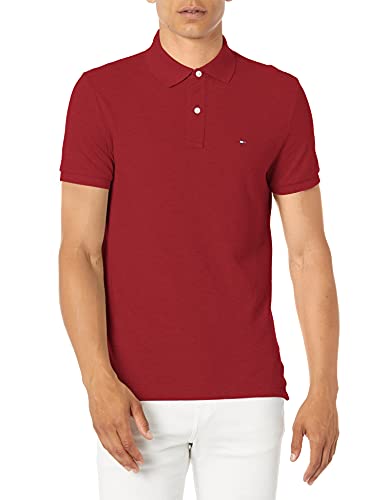 Image of Tommy Hilfiger Mens Short Sleeve Cotton Pique Polo Shirt in Regular Fit