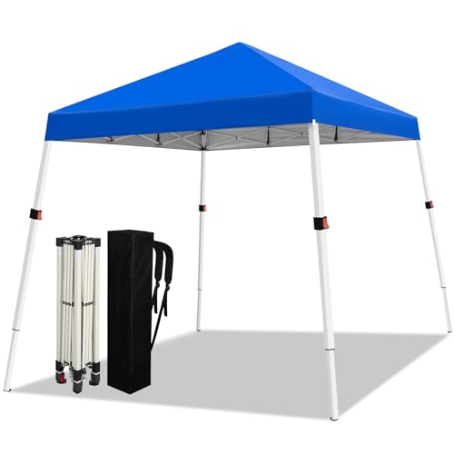WEIZE 10x10 Slant Legs Pop Up Canopy Tent, 1-Button Push
